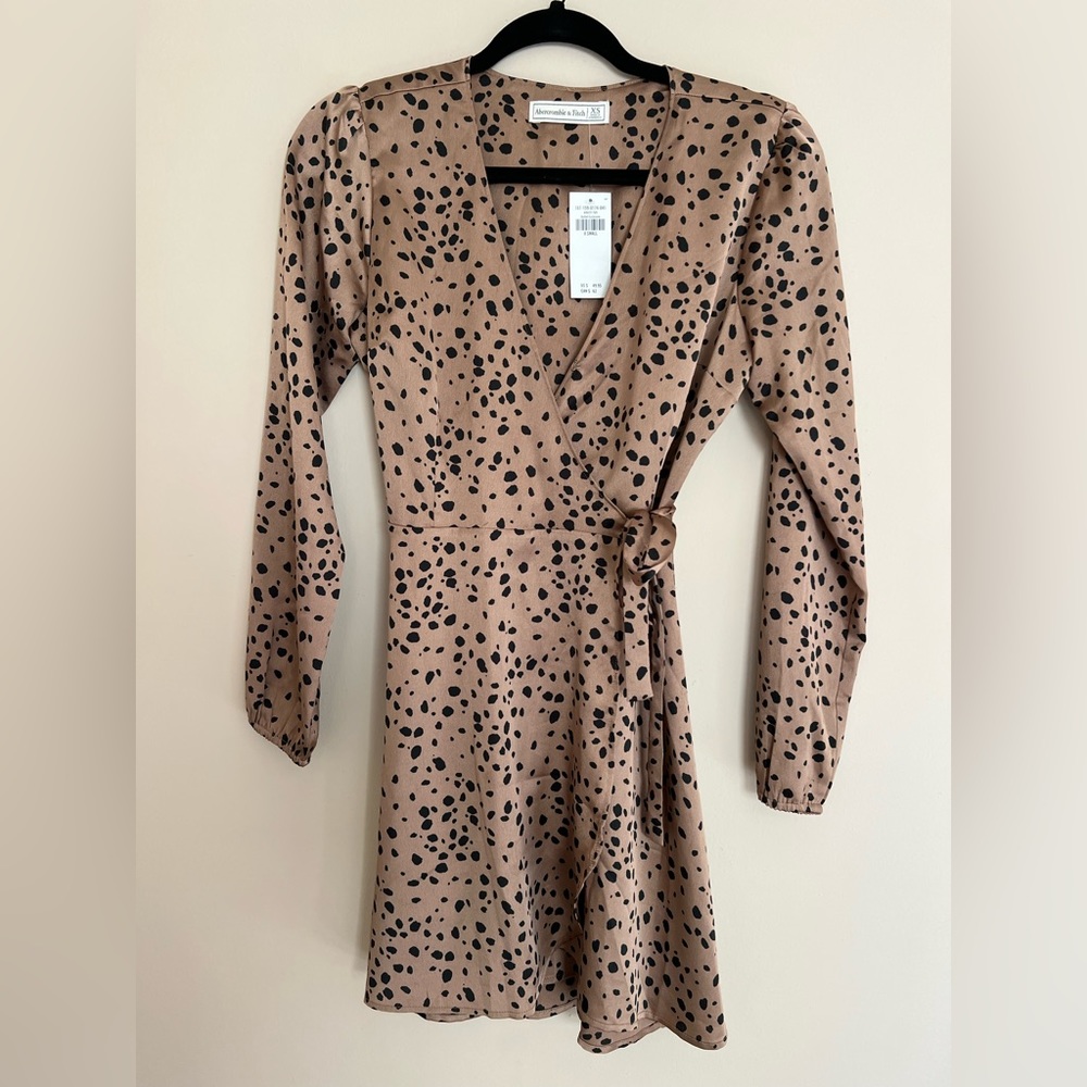 abercrombie animal print wrap dress